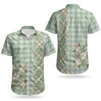 Liko Kukui Hawai'i Palaka Squares Maile Leaf Couples Matching Summer Maxi Dress and Hawaiian Shirt Flowers Hawaiian Quilt Patterns