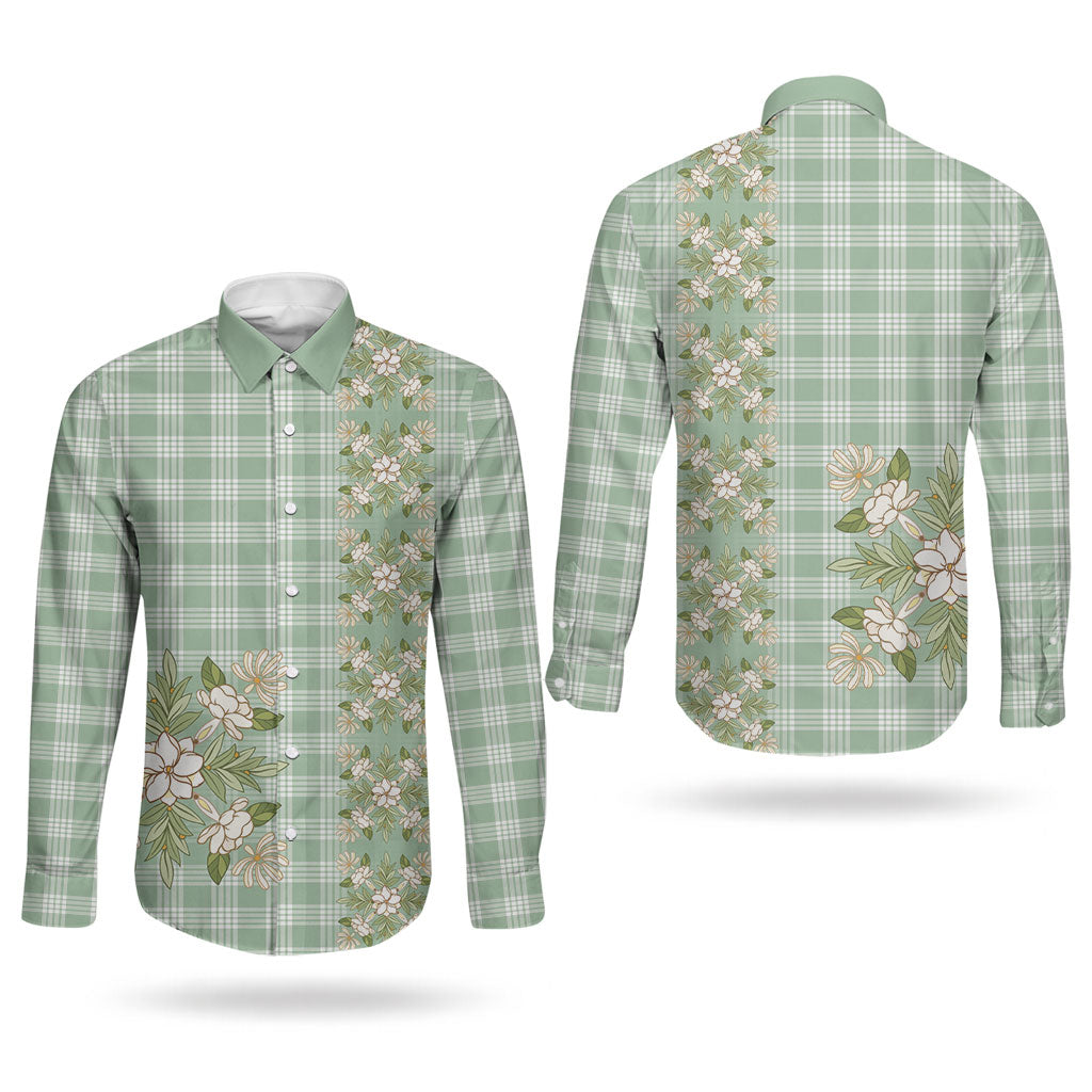 Liko Kukui Hawai'i Palaka Squares Maile Leaf Couples Matching Summer Maxi Dress and Long Sleeve Button Shirt Flowers Hawaiian Quilt Patterns
