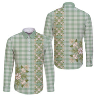 Liko Kukui Hawai'i Palaka Squares Maile Leaf Family Matching Long Sleeve Bodycon Dress and Hawaiian Shirt Flowers Hawaiian Quilt Patterns