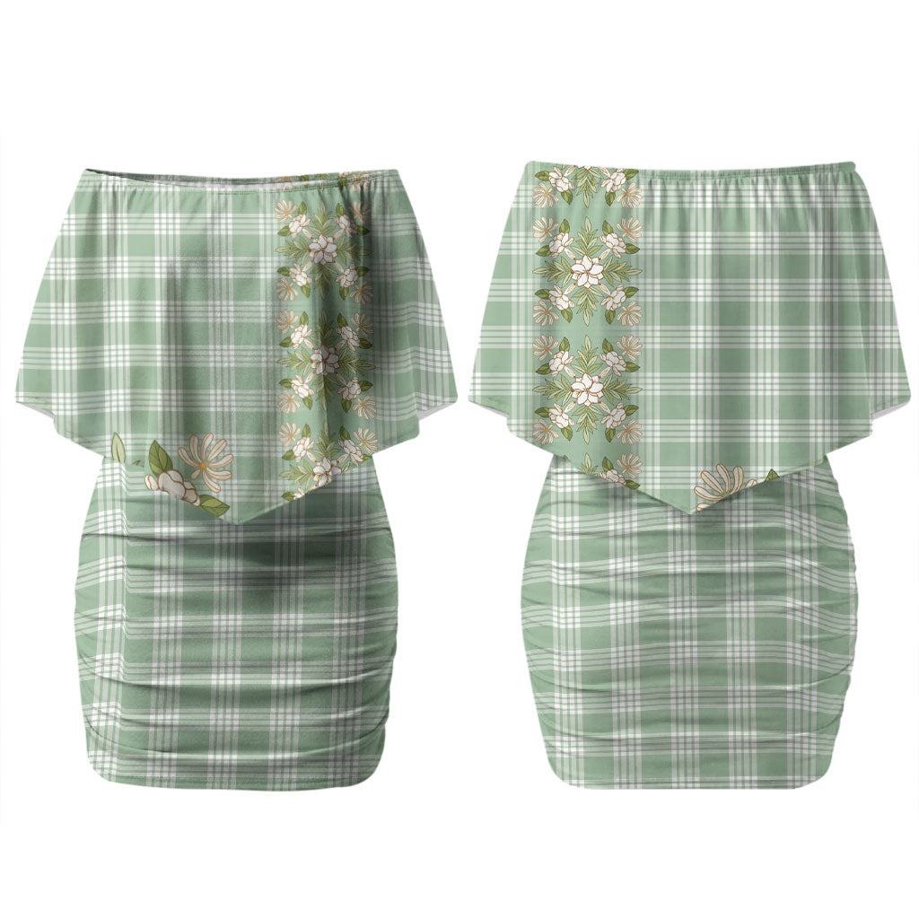 Liko Kukui Hawai'i Palaka Squares Maile Leaf Family Matching Off Shoulder Short Dress and Hawaiian Shirt Flowers Hawaiian Quilt Patterns