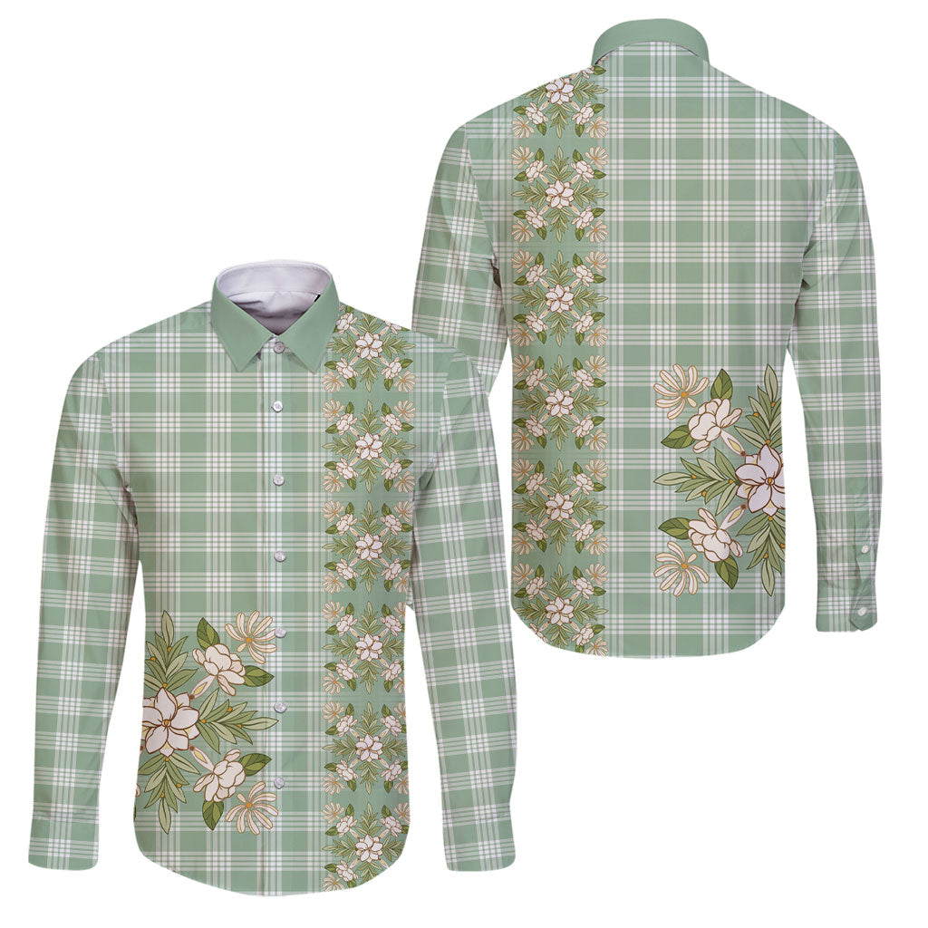 Liko Kukui Hawai'i Palaka Squares Maile Leaf Family Matching Puletasi and Hawaiian Shirt Flowers Hawaiian Quilt Patterns