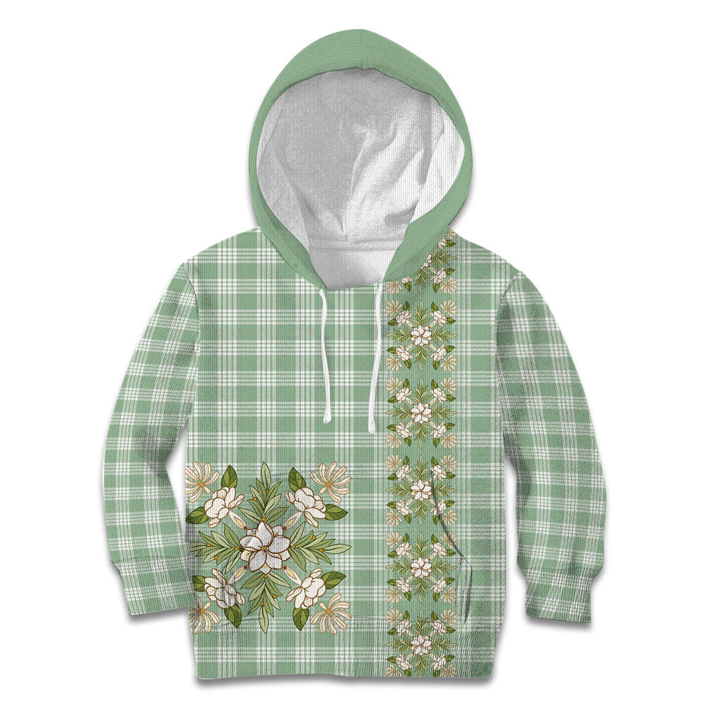Liko Kukui Hawai'i Palaka Squares Maile Leaf Kid Hoodie Flowers Hawaiian Quilt Patterns