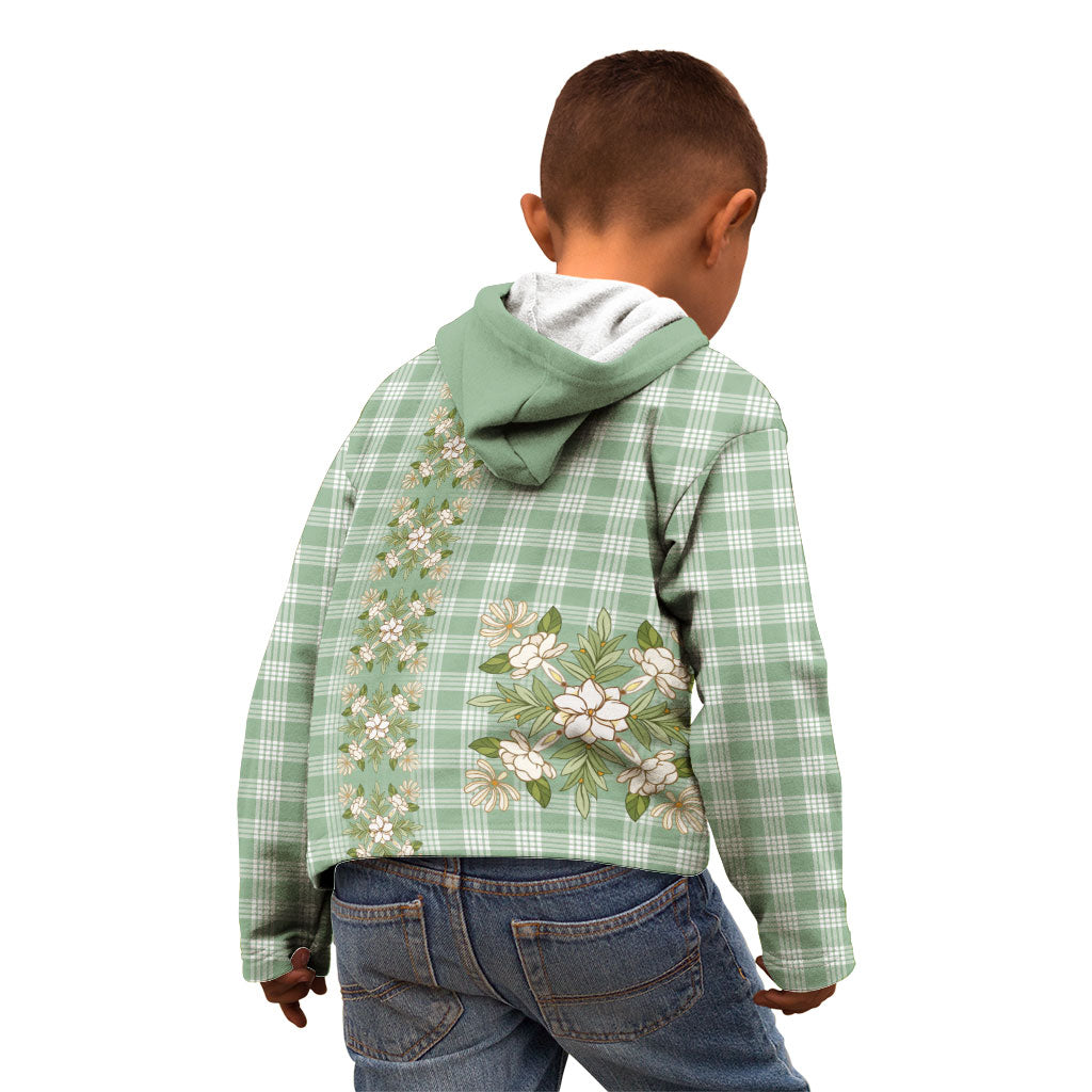 Liko Kukui Hawai'i Palaka Squares Maile Leaf Kid Hoodie Flowers Hawaiian Quilt Patterns