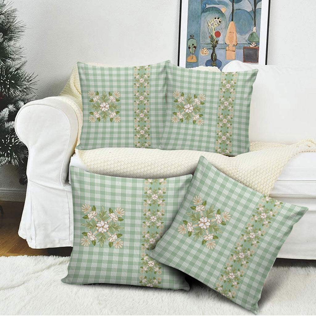 Liko Kukui Hawai'i Palaka Squares Maile Leaf Pillow Cover Flowers Hawaiian Quilt Patterns