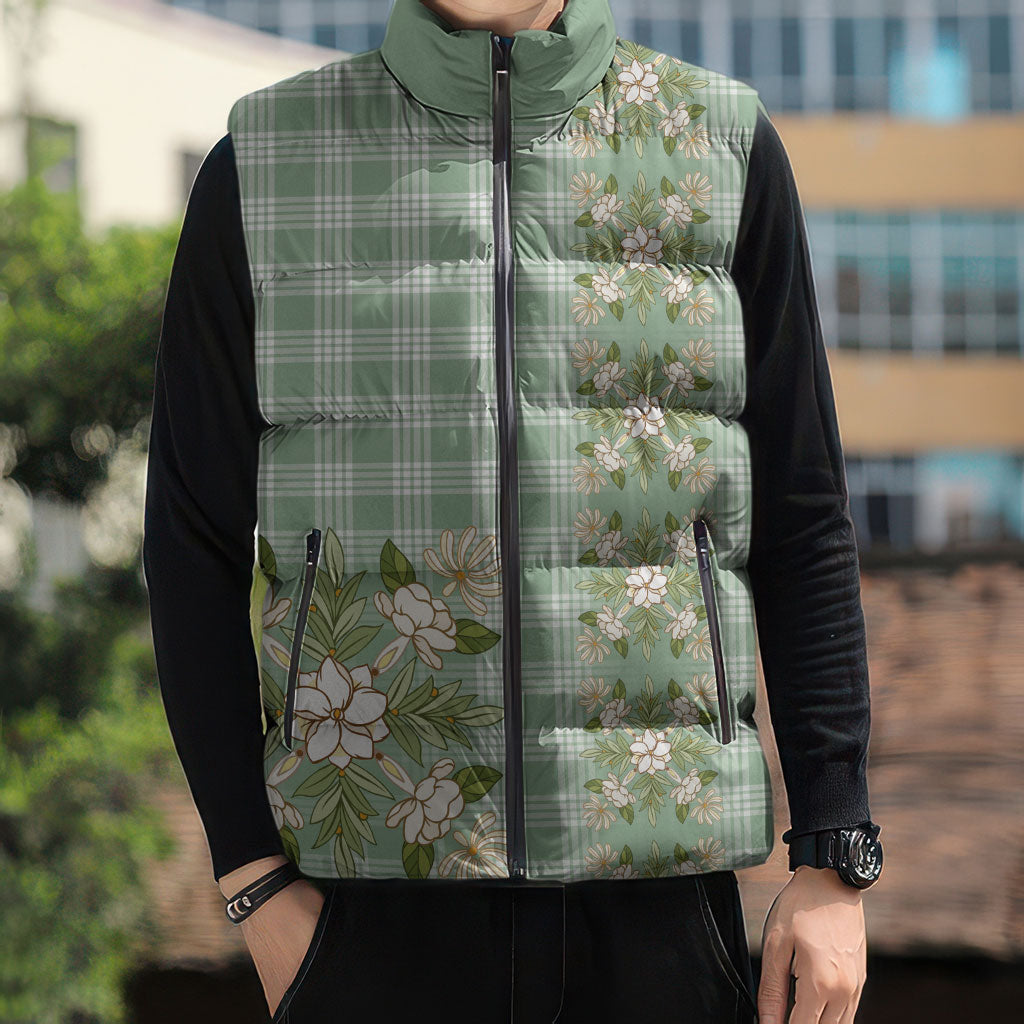 Liko Kukui Hawai'i Palaka Squares Maile Leaf Sleeveless Puffer Jacket Flowers Hawaiian Quilt Patterns
