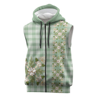 Liko Kukui Hawai'i Palaka Squares Maile Leaf Sleeveless Zip Hoodie Flowers Hawaiian Quilt Patterns