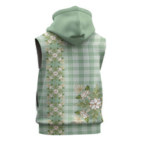 Liko Kukui Hawai'i Palaka Squares Maile Leaf Sleeveless Zip Hoodie Flowers Hawaiian Quilt Patterns
