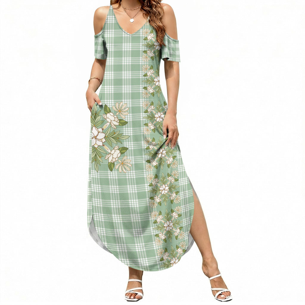 Liko Kukui Hawai'i Palaka Squares Maile Leaf Summer Maxi Dress Flowers Hawaiian Quilt Patterns