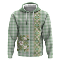 Liko Kukui Hawai'i Palaka Squares Maile Leaf Zip Hoodie Flowers Hawaiian Quilt Patterns