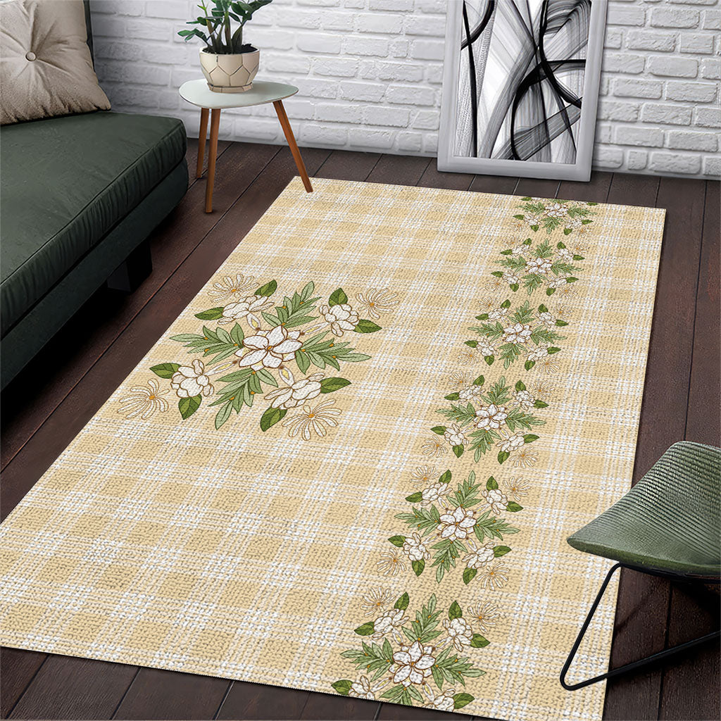Melemele Ahiahia Hawai'i Palaka Squares Maile Leaf Area Rug Flowers Hawaiian Quilt Patterns