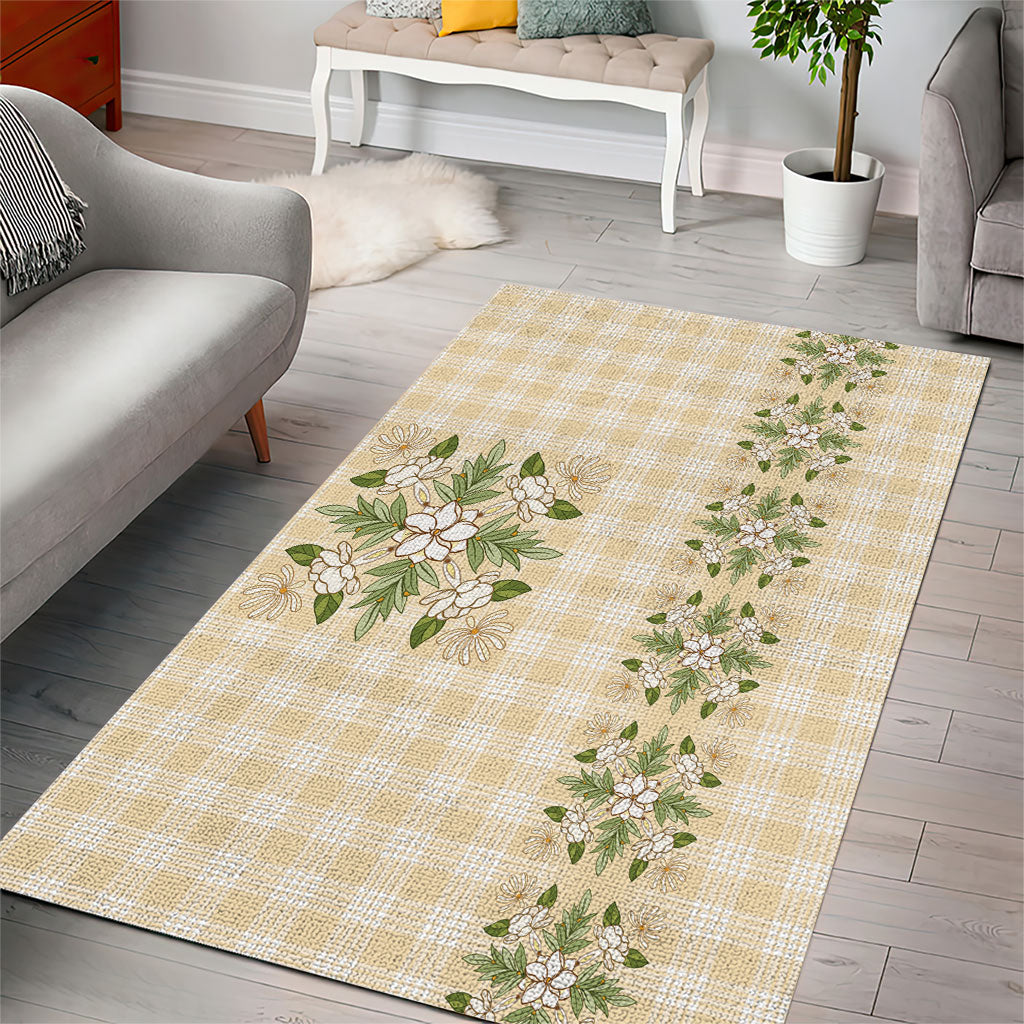 Melemele Ahiahia Hawai'i Palaka Squares Maile Leaf Area Rug Flowers Hawaiian Quilt Patterns