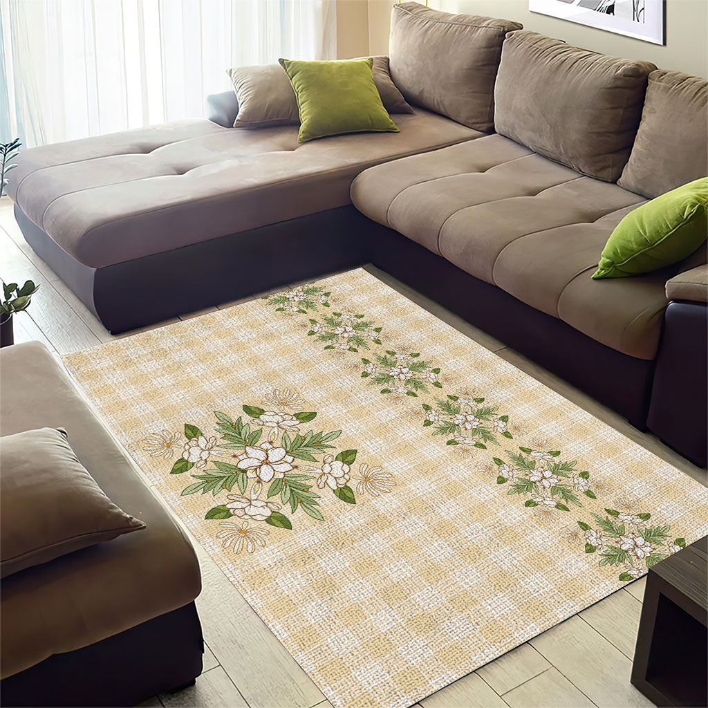 Melemele Ahiahia Hawai'i Palaka Squares Maile Leaf Area Rug Flowers Hawaiian Quilt Patterns