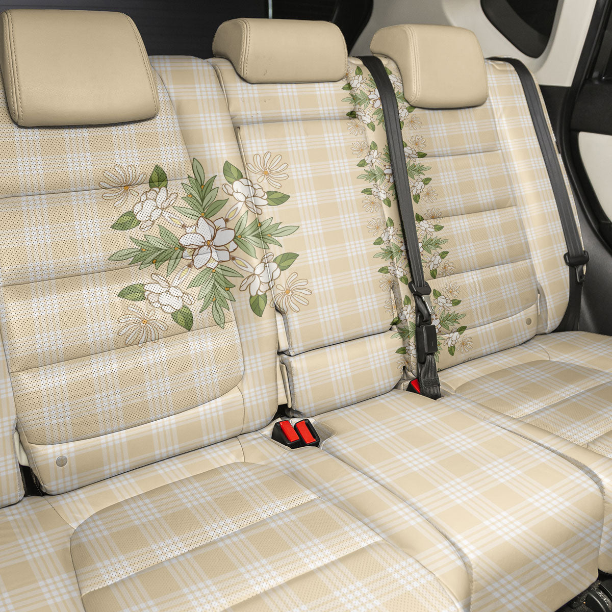 Melemele Ahiahia Hawai'i Palaka Squares Maile Leaf Back Car Seat Cover Flowers Hawaiian Quilt Patterns