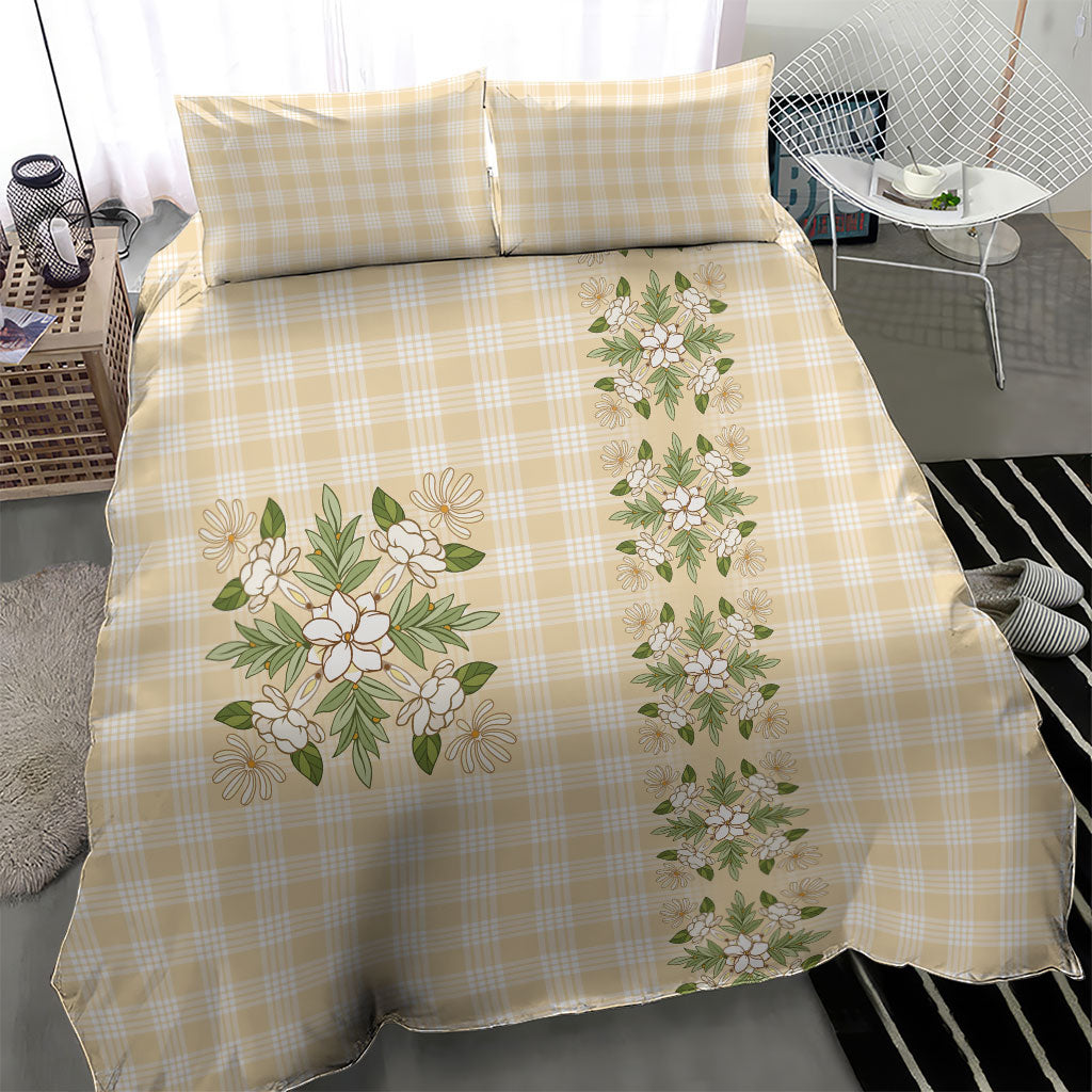 Melemele Ahiahia Hawai'i Palaka Squares Maile Leaf Bedding Set Flowers Hawaiian Quilt Patterns