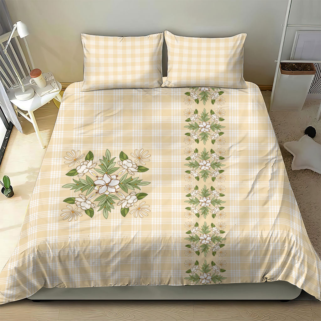 Melemele Ahiahia Hawai'i Palaka Squares Maile Leaf Bedding Set Flowers Hawaiian Quilt Patterns