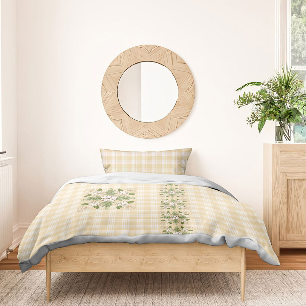 Melemele Ahiahia Hawai'i Palaka Squares Maile Leaf Bedding Set Flowers Hawaiian Quilt Patterns