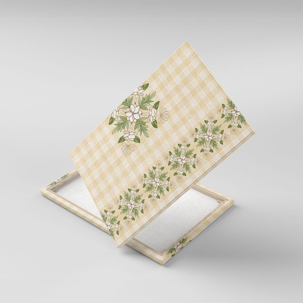 Melemele Ahiahia Hawai'i Palaka Squares Maile Leaf Canvas Wall Art Flowers Hawaiian Quilt Patterns