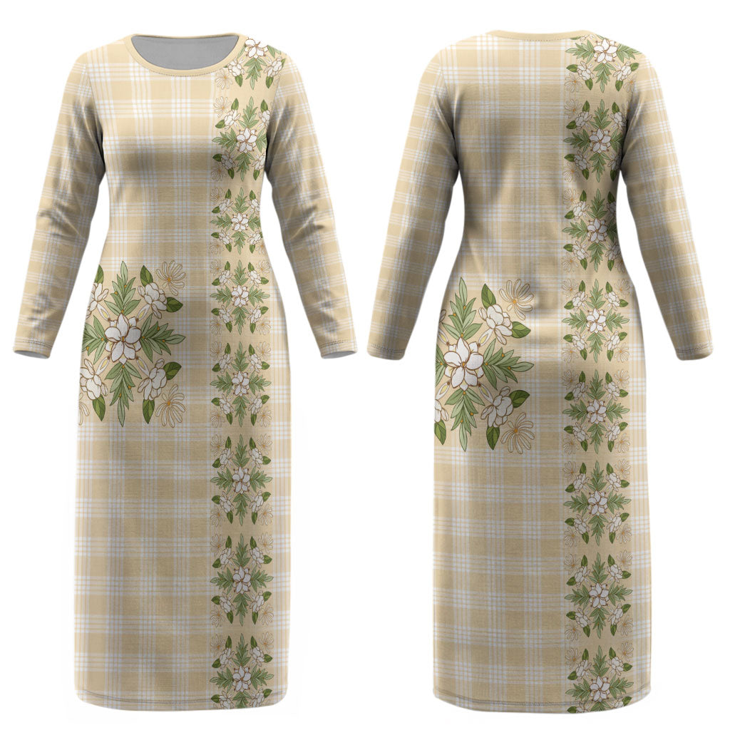Melemele Ahiahia Hawai'i Palaka Squares Maile Leaf Couples Matching Long Sleeve Bodycon Dress and Hawaiian Shirt Flowers Hawaiian Quilt Patterns