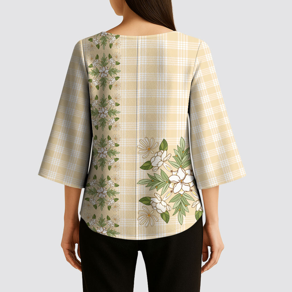 Melemele Ahiahia Hawai'i Palaka Squares Maile Leaf Kimono Sleeve Blouse Flowers Hawaiian Quilt Patterns