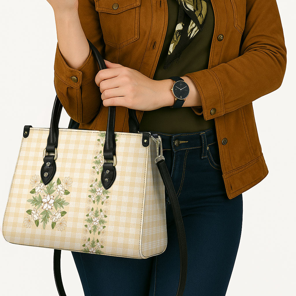 Melemele Ahiahia Hawai'i Palaka Squares Maile Leaf Leather Bag Flowers Hawaiian Quilt Patterns
