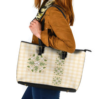 Melemele Ahiahia Hawai'i Palaka Squares Maile Leaf Leather Tote Bag Flowers Hawaiian Quilt Patterns