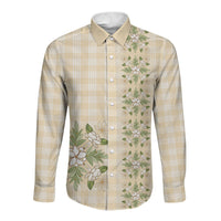 Melemele Ahiahia Hawai'i Palaka Squares Maile Leaf Long Sleeve Button Shirt Flowers Hawaiian Quilt Patterns