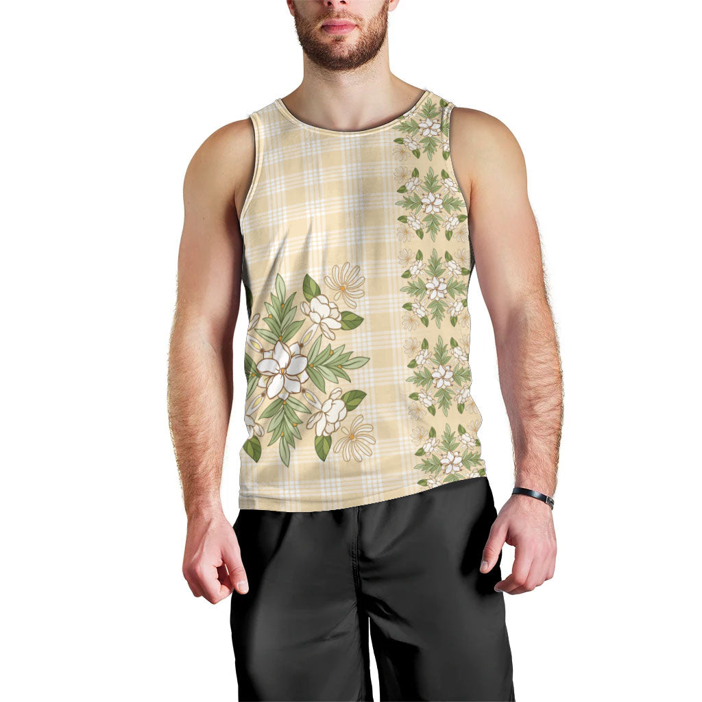 Melemele Ahiahia Hawai'i Palaka Squares Maile Leaf Men Tank Top Flowers Hawaiian Quilt Patterns