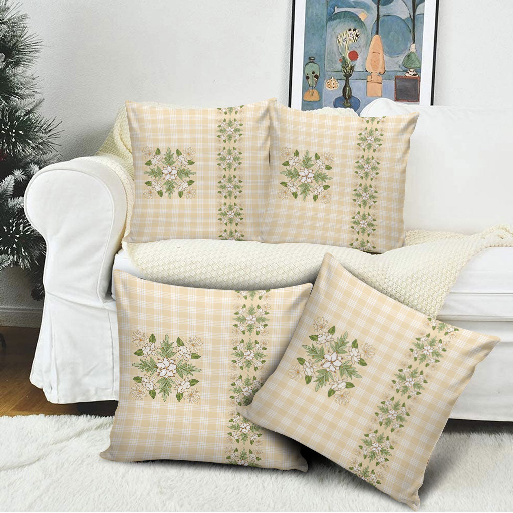 Melemele Ahiahia Hawai'i Palaka Squares Maile Leaf Pillow Cover Flowers Hawaiian Quilt Patterns