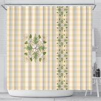 Melemele Ahiahia Hawai'i Palaka Squares Maile Leaf Shower Curtain Flowers Hawaiian Quilt Patterns