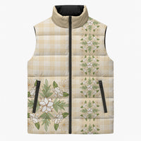 Melemele Ahiahia Hawai'i Palaka Squares Maile Leaf Sleeveless Puffer Jacket Flowers Hawaiian Quilt Patterns