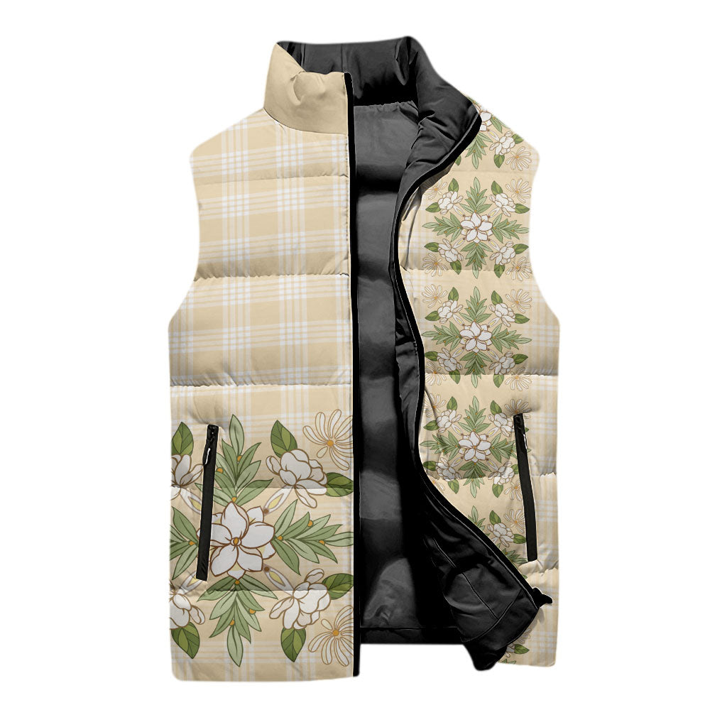 Melemele Ahiahia Hawai'i Palaka Squares Maile Leaf Sleeveless Puffer Jacket Flowers Hawaiian Quilt Patterns