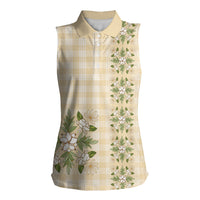 Melemele Ahiahia Hawai'i Palaka Squares Maile Leaf Women Sleeveless Polo Shirt Flowers Hawaiian Quilt Patterns