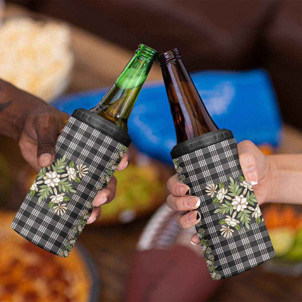 Pauli Hawai'i Palaka Squares Maile Leaf 4 in 1 Can Cooler Tumbler Flowers Hawaiian Quilt Patterns