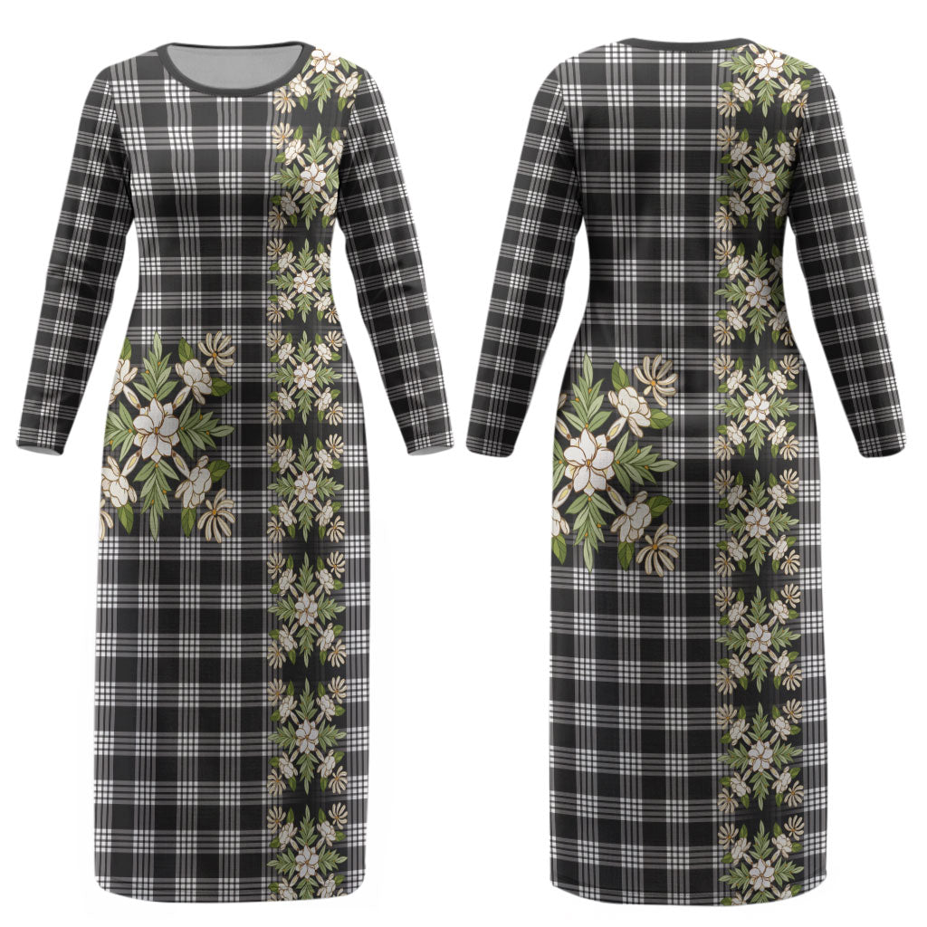 Pauli Hawai'i Palaka Squares Maile Leaf Couples Matching Long Sleeve Bodycon Dress and Hawaiian Shirt Flowers Hawaiian Quilt Patterns