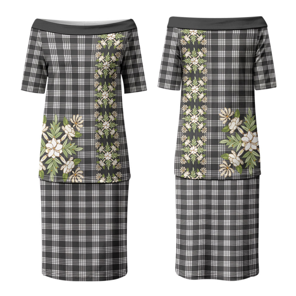 Pauli Hawai'i Palaka Squares Maile Leaf Couples Matching Puletasi and Long Sleeve Button Shirt Flowers Hawaiian Quilt Patterns
