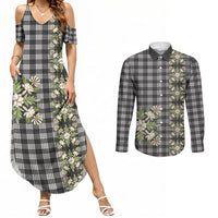 Pauli Hawai'i Palaka Squares Maile Leaf Couples Matching Summer Maxi Dress and Long Sleeve Button Shirt Flowers Hawaiian Quilt Patterns