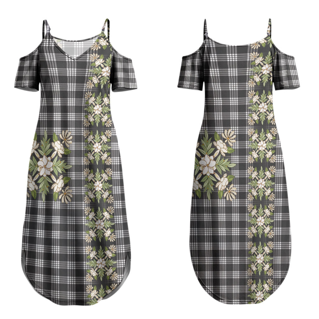 Pauli Hawai'i Palaka Squares Maile Leaf Couples Matching Summer Maxi Dress and Long Sleeve Button Shirt Flowers Hawaiian Quilt Patterns