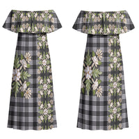 Pauli Hawai'i Palaka Squares Maile Leaf Family Matching Off Shoulder Maxi Dress and Hawaiian Shirt Flowers Hawaiian Quilt Patterns