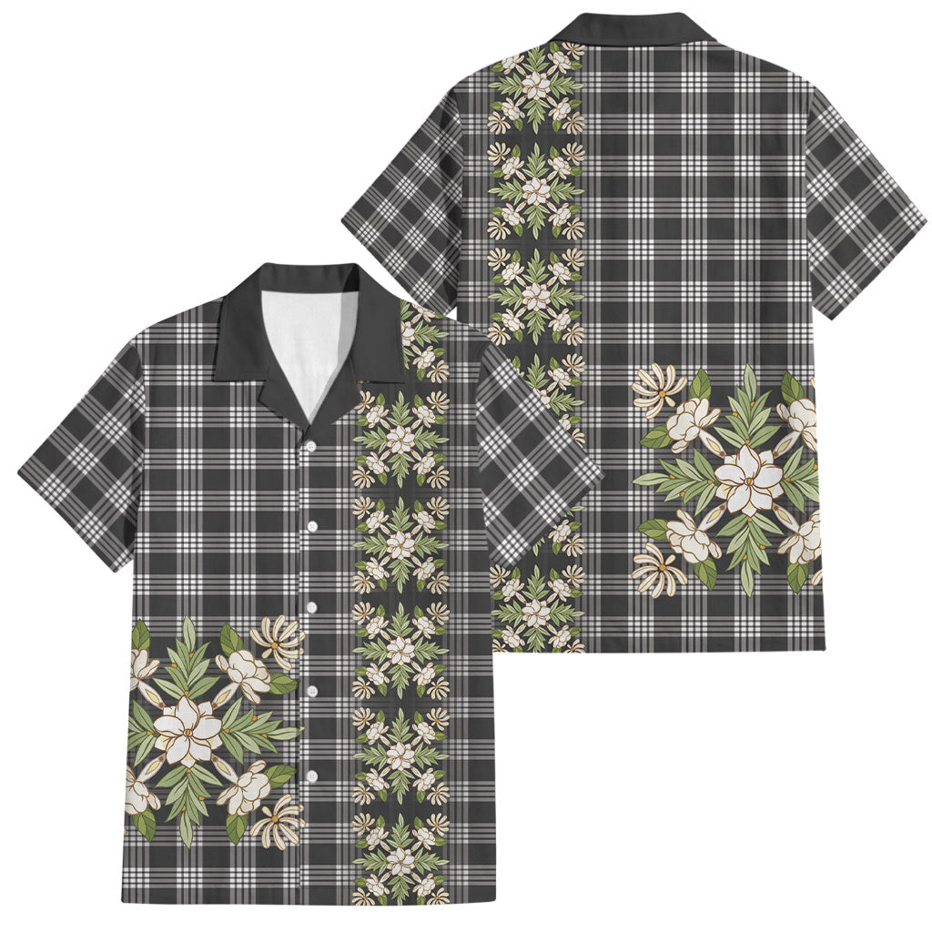 Pauli Hawai'i Palaka Squares Maile Leaf Family Matching Off Shoulder Maxi Dress and Hawaiian Shirt Flowers Hawaiian Quilt Patterns