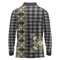 Pauli Hawai'i Palaka Squares Maile Leaf Long Sleeve Polo Shirt Flowers Hawaiian Quilt Patterns