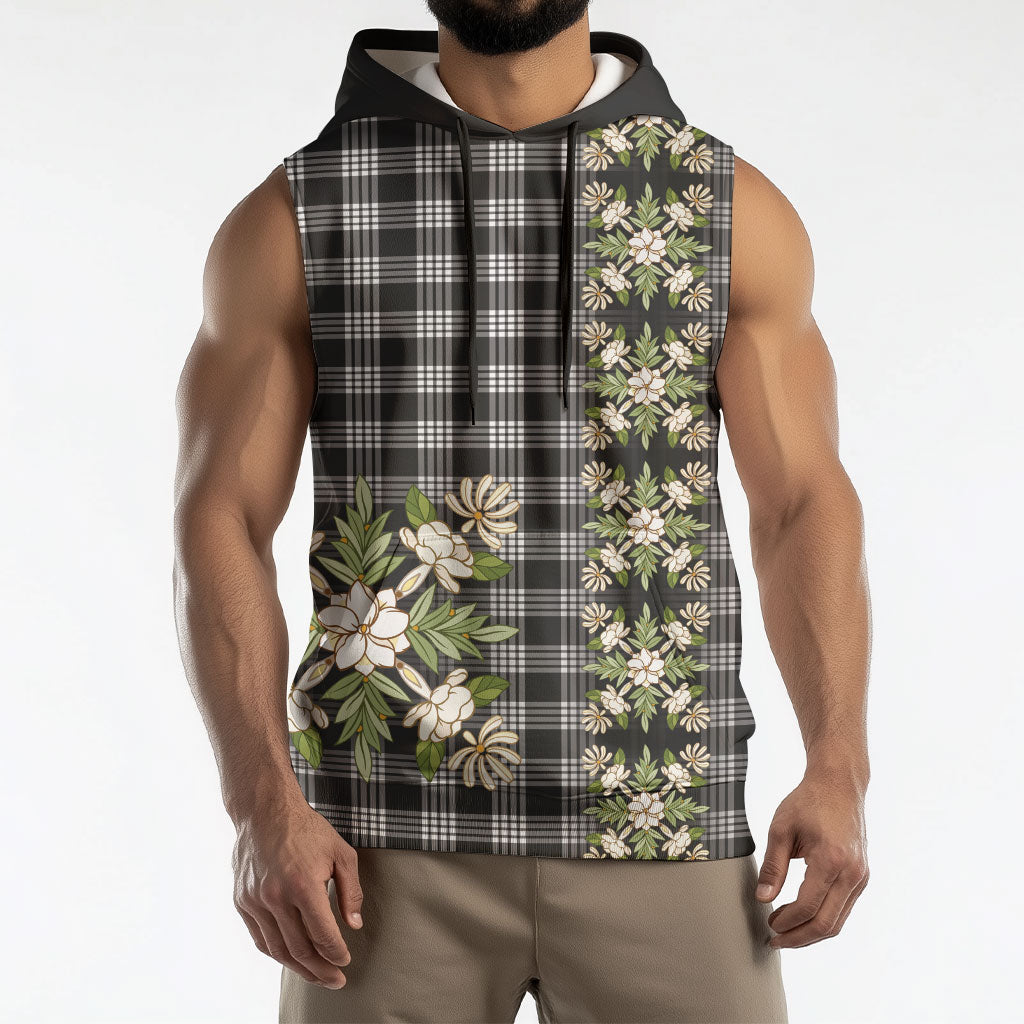 Pauli Hawai'i Palaka Squares Maile Leaf Sleeveless Hoodie Flowers Hawaiian Quilt Patterns