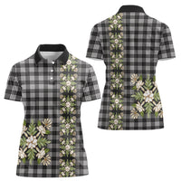 Pauli Hawai'i Palaka Squares Maile Leaf Women Polo Shirt Flowers Hawaiian Quilt Patterns