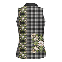 Pauli Hawai'i Palaka Squares Maile Leaf Women Sleeveless Polo Shirt Flowers Hawaiian Quilt Patterns