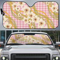 Akala Hamele Palaka Plumeria Auto Sun Shade Puakenikeni and Maile Lei