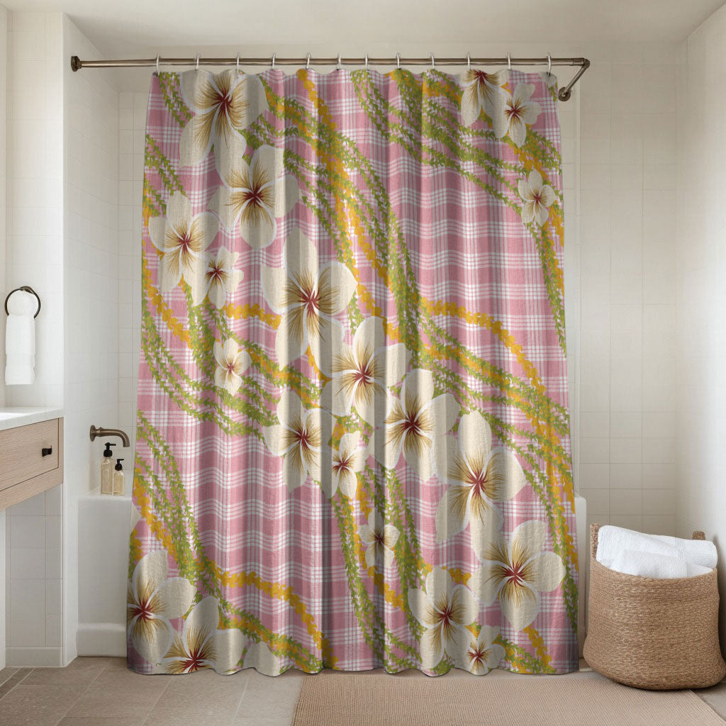 Akala Hamele Palaka Plumeria Bathroom Set Puakenikeni and Maile Lei