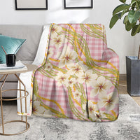 Akala Hamele Palaka Plumeria Blanket Puakenikeni and Maile Lei