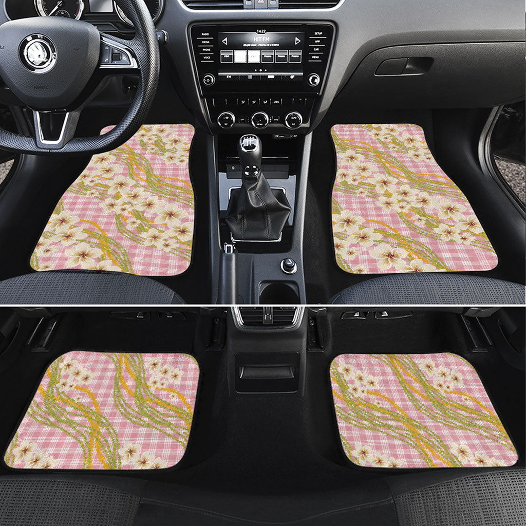 Akala Hamele Palaka Plumeria Car Mats Puakenikeni and Maile Lei