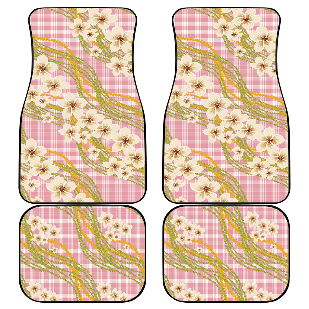 Akala Hamele Palaka Plumeria Car Mats Puakenikeni and Maile Lei