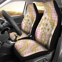 Akala Hamele Palaka Plumeria Car Seat Cover Puakenikeni and Maile Lei