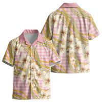 Akala Hamele Palaka Plumeria Kid Hawaiian Shirt Puakenikeni and Maile Lei